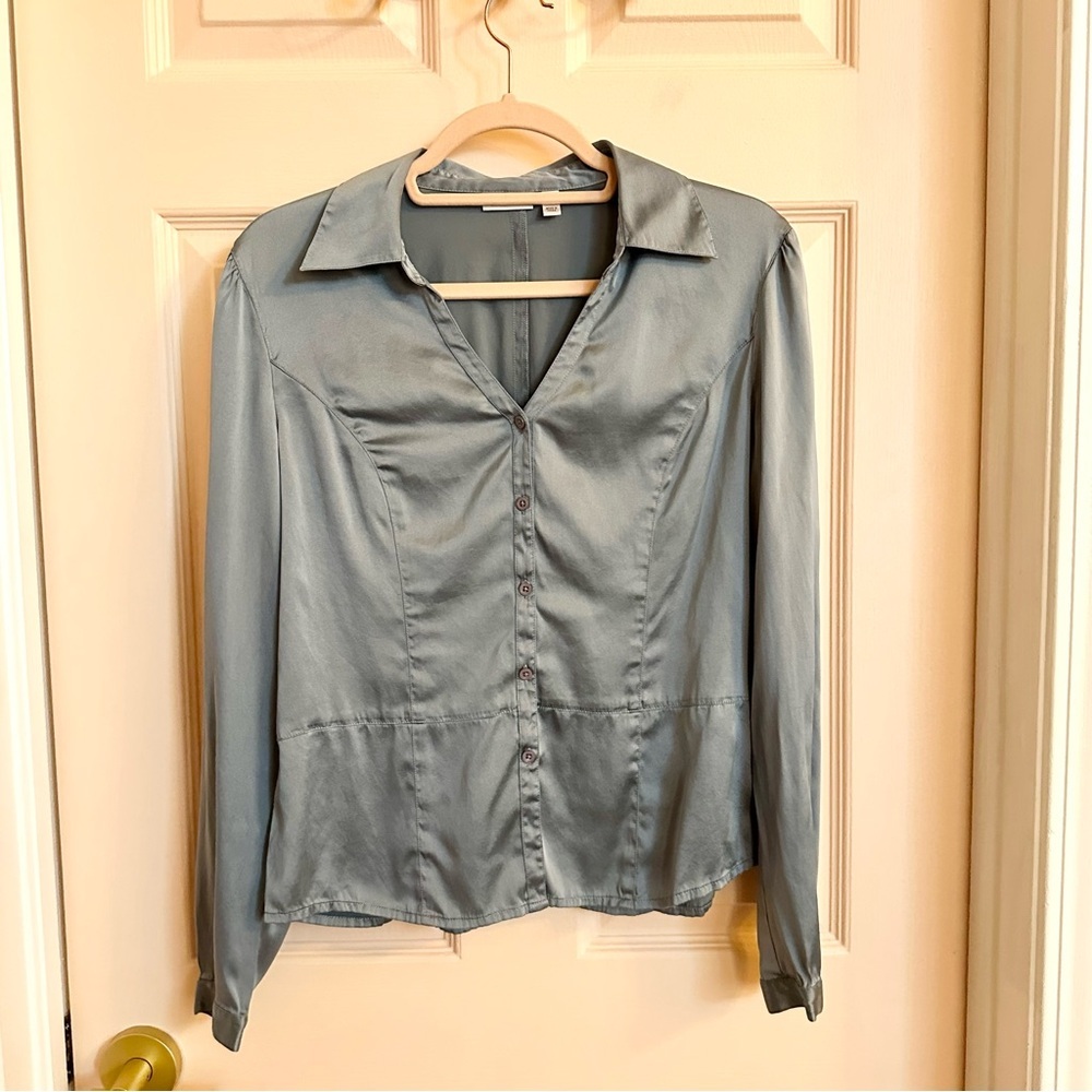 Blue silk blend Semantiks top